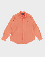00s Ralph Lauren Orange Striped Shirt - XL