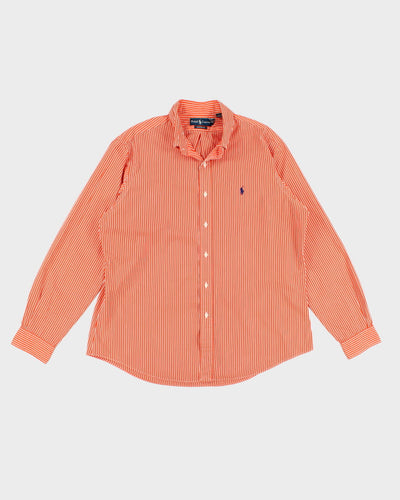 00s Ralph Lauren Orange Striped Shirt - XL