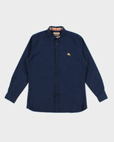 Men's Navy Burberry Shirt - L
