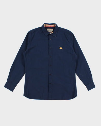 Men's Navy Burberry Shirt - L