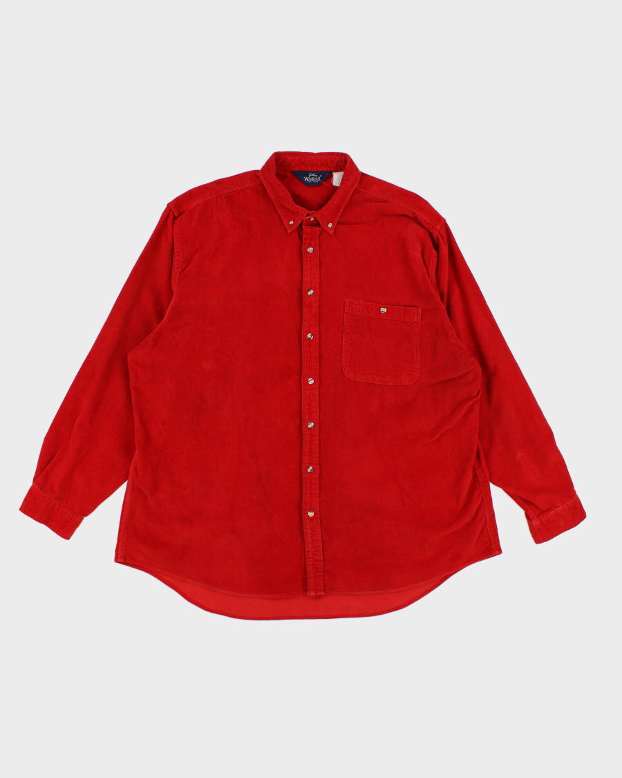 Vintage 80s Woolrich Red Corduroy Shirt - XXL