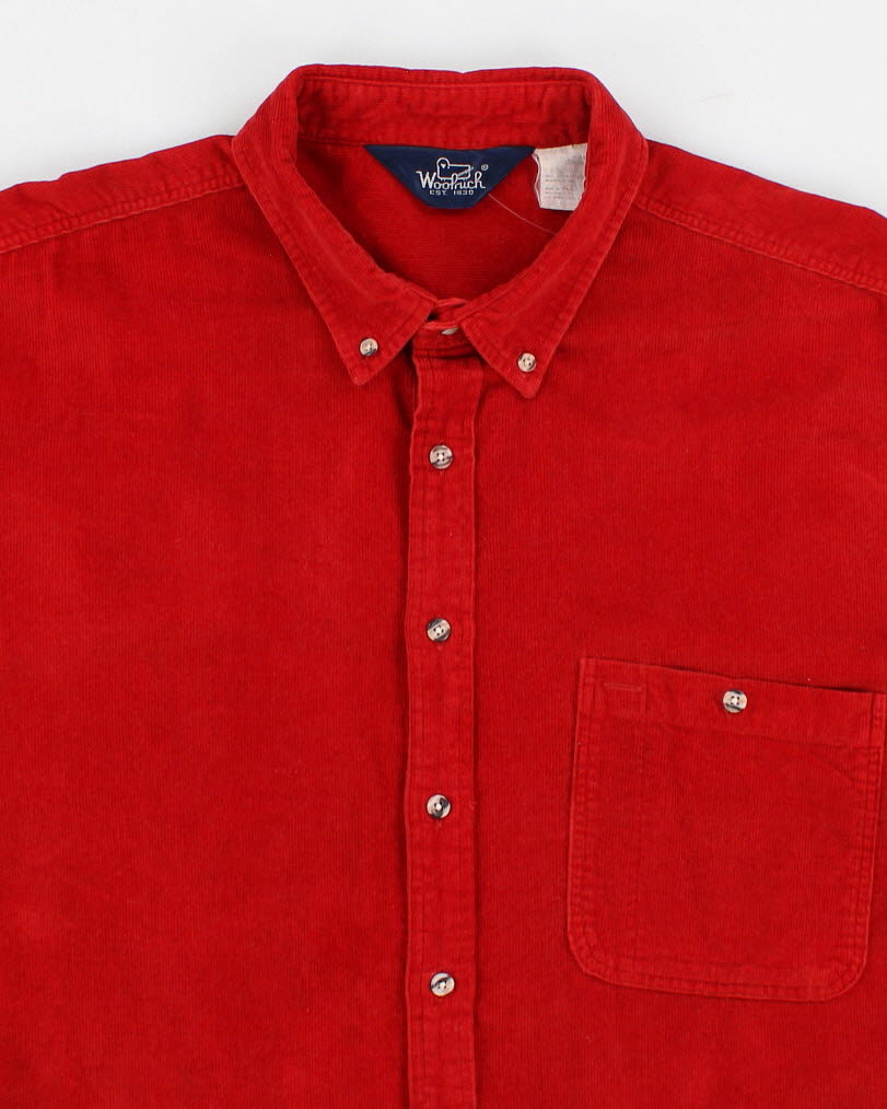 Vintage 80s Woolrich Red Corduroy Shirt - XXL