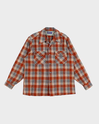 80's Vintage Men's Plaid Pendleton Wool Shirt - L