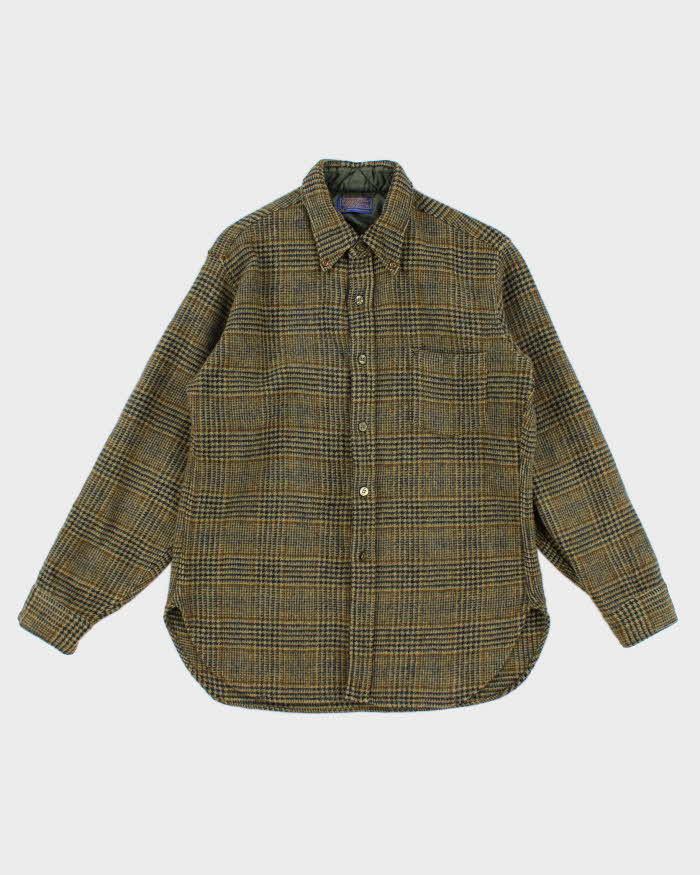 80's Vintage Men's Green Plaid Pendleton Shirt - L