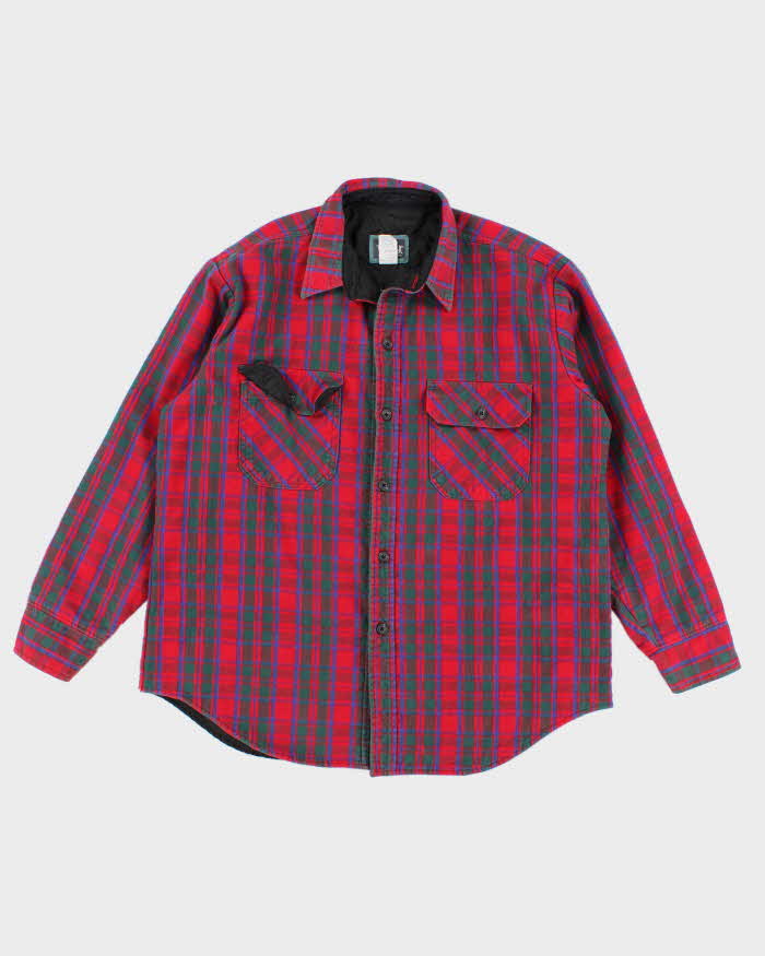 Men's Red Woolrich Plaid Wool Over Shirt - L