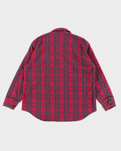 Men's Red Woolrich Plaid Wool Over Shirt - L