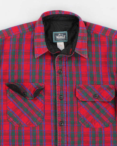 Men's Red Woolrich Plaid Wool Over Shirt - L