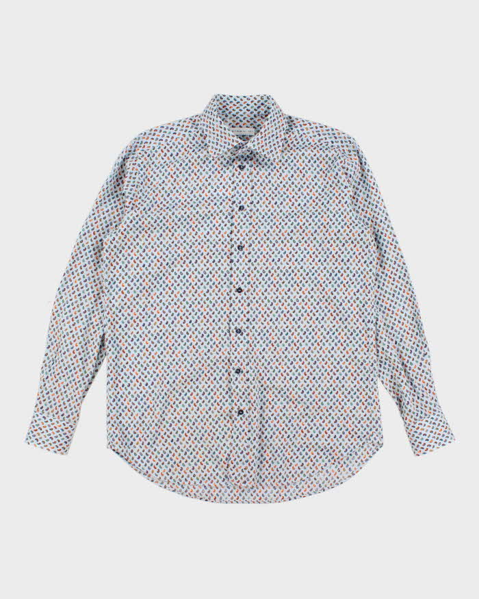 Mens Pale Blue Paisley Etro Shirt - M