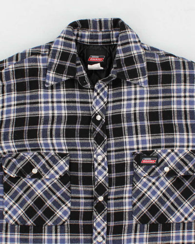 Mens Blue Dickies Plaid Over Shirt - S