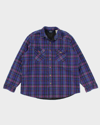 Men's Purple Plaid Woolrich Over Shirt - L