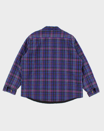 Men's Purple Plaid Woolrich Over Shirt - L