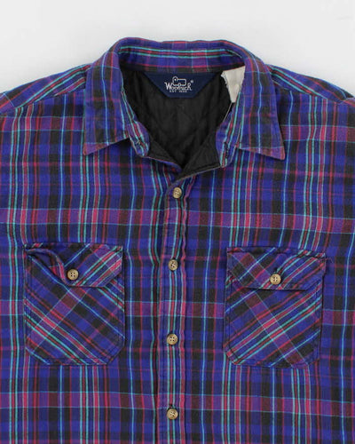 Men's Purple Plaid Woolrich Over Shirt - L