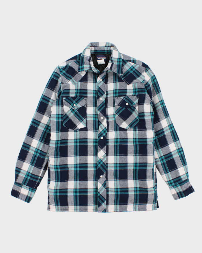 Men's Blue Flannel Wrangler Over Shirt - S