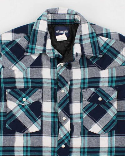 Men's Blue Flannel Wrangler Over Shirt - S