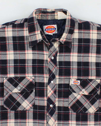 Mens Dickies Navy Flannel Over Shirt - XL