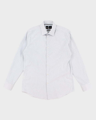 Mens Blue Boss Spotted Shirt -M