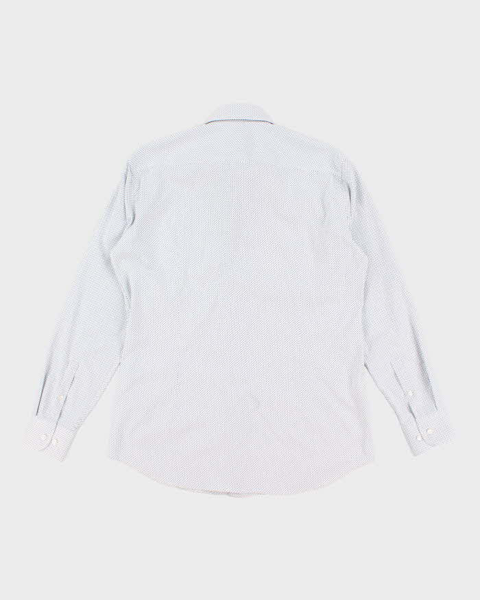 Mens Blue Boss Spotted Shirt -M