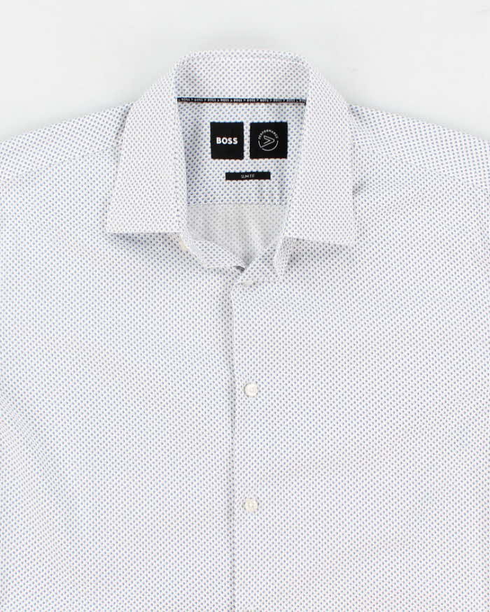 Mens Blue Boss Spotted Shirt -M