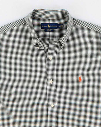Mens Green Ralph Lauren Checked Shirt - L