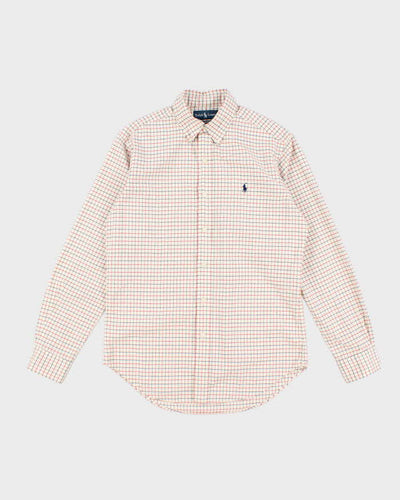 Men's Cream Ralph Lauren Checked Shirt - S
