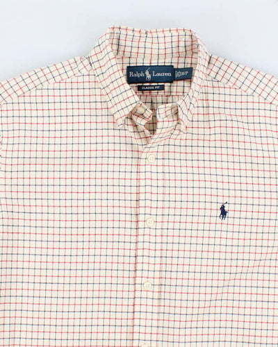 Men's Cream Ralph Lauren Checked Shirt - S