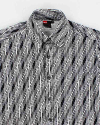 Mens Grey Diesel Patterned Shirt - M