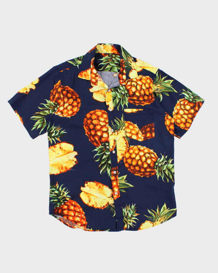 Mens Pineapple Print Hawaiian Shirt - M