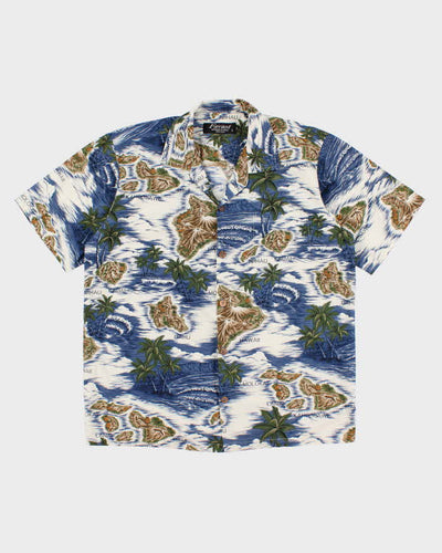 Mens Blue Hawaiian Shirt - L