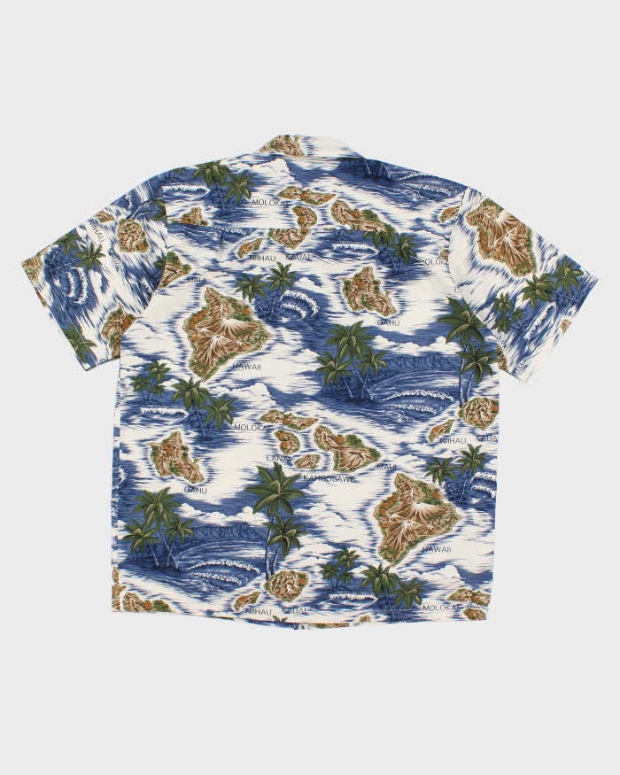 Mens Blue Hawaiian Shirt - L