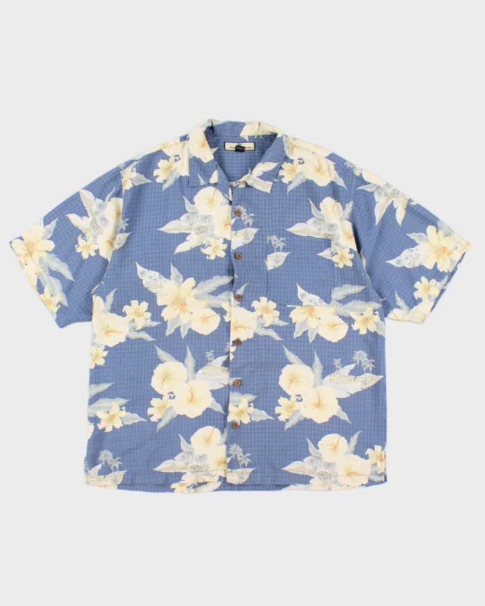 Mens Blue Tommy Bahama Silk Hawaiian Shirt - XL