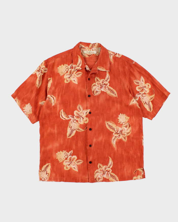 Mens Orange Tommy Bahama Hawaiian Shirt - M