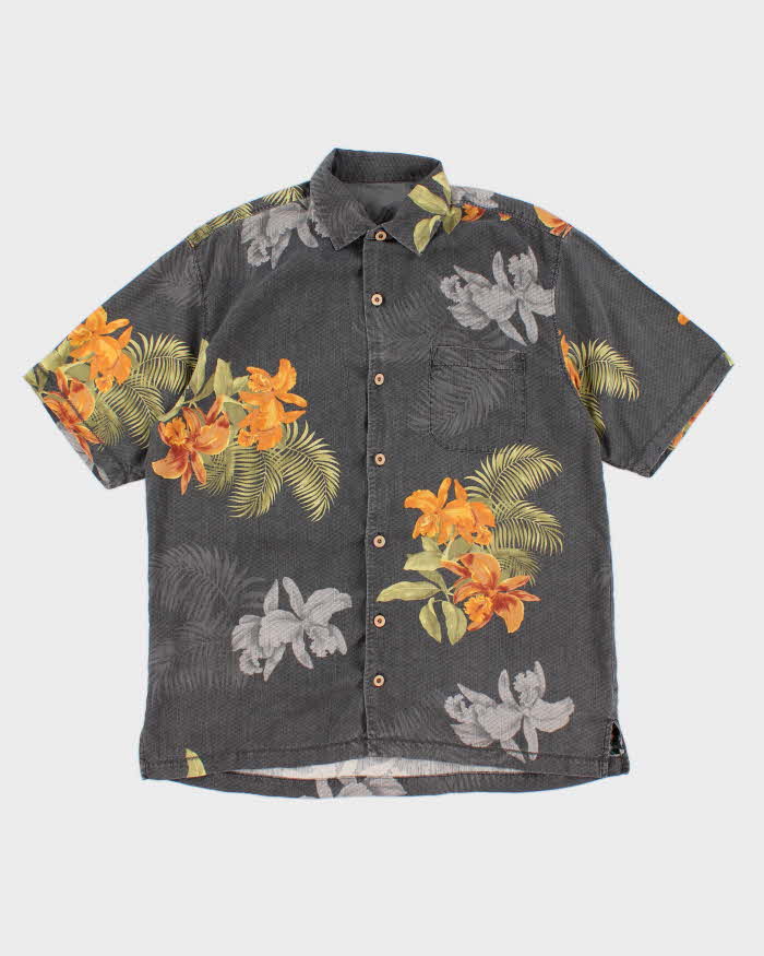 Mens Grey Tommy Bahama Hawaiian Shirt - M