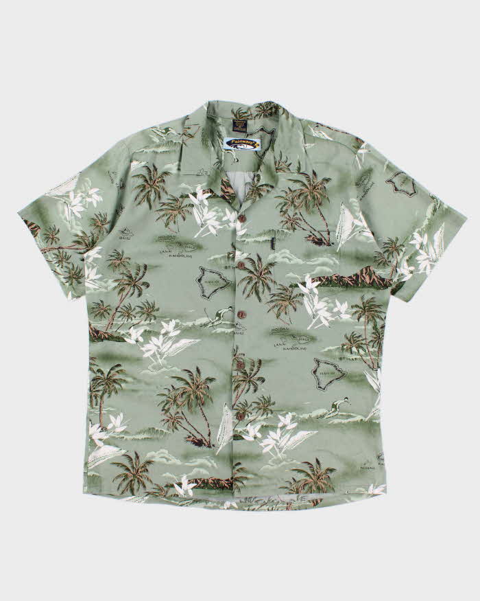 Mens Green Hawaiian Shirt - XL
