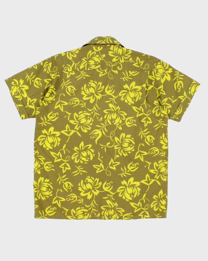 70's Vintage Mens Yellow Hawaiian Shirt - S