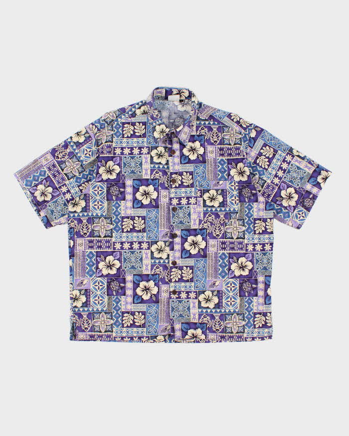 Mens Purple Hawaiian Shirt - XL