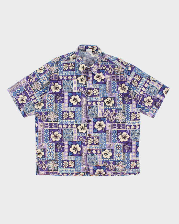 Mens Purple Hawaiian Shirt - XL