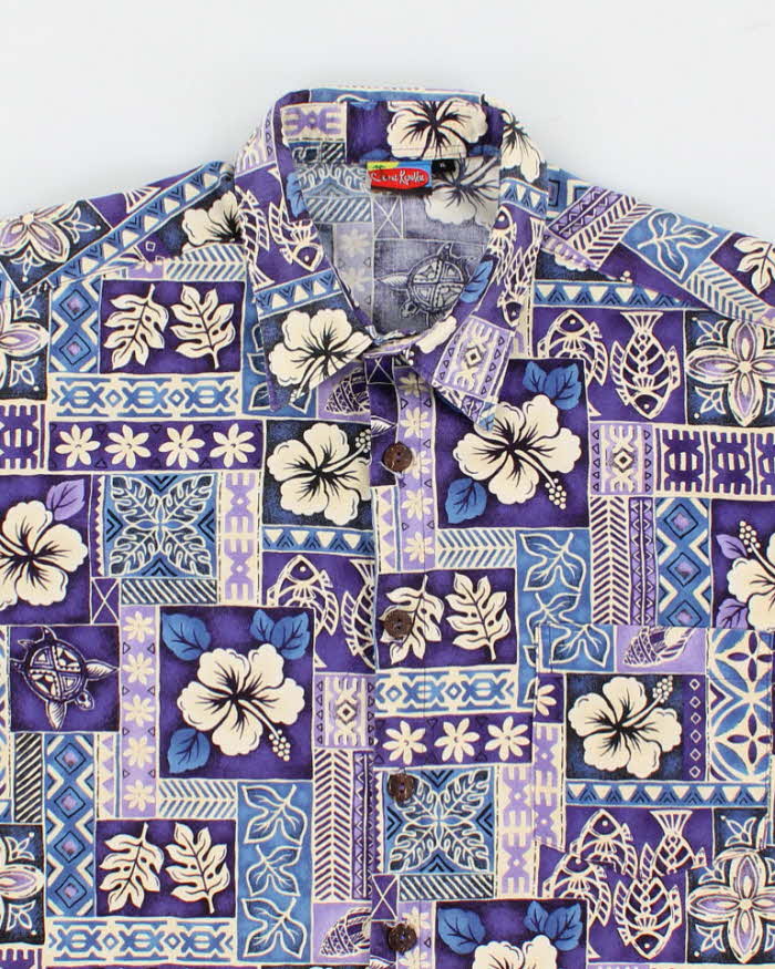 Mens Purple Hawaiian Shirt - XL