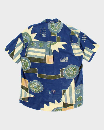 Vintage Men's Blue Hawaiian Shirt - M