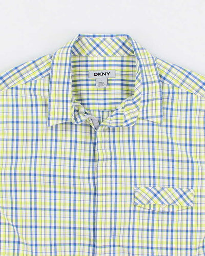 Mens Blue Checked DKNY Shirt - L