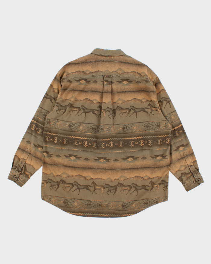 Vintage Men's Horse Print Western Shirt - L