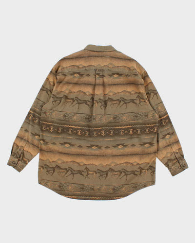 Vintage Men's Horse Print Western Shirt - L