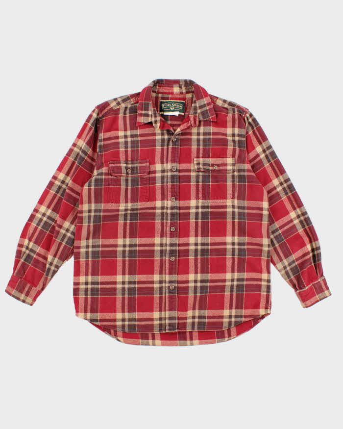 Vintage Men's Red Field &amp; Stream Flannel Shirt - XL