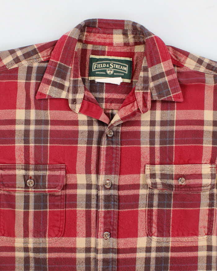 Vintage Men's Red Field &amp; Stream Flannel Shirt - XL