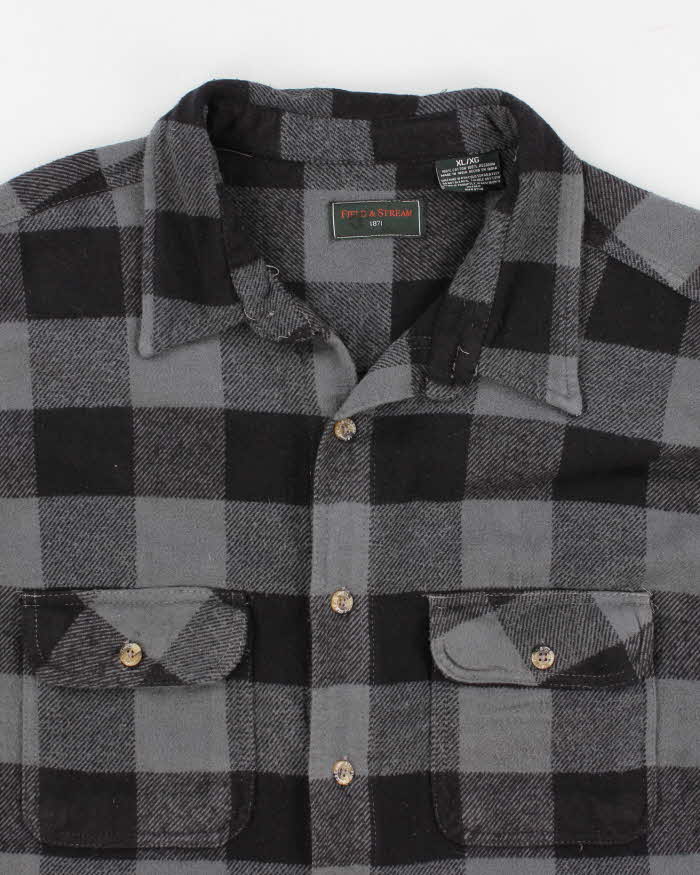 Mens Grey Field &amp; Stream Flannel Shirt - XL