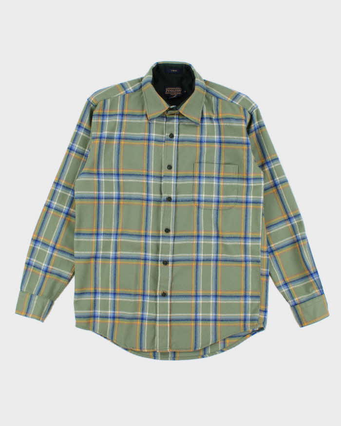 Pendleton Sage Plaid Pure Wool Work Shirt - M
