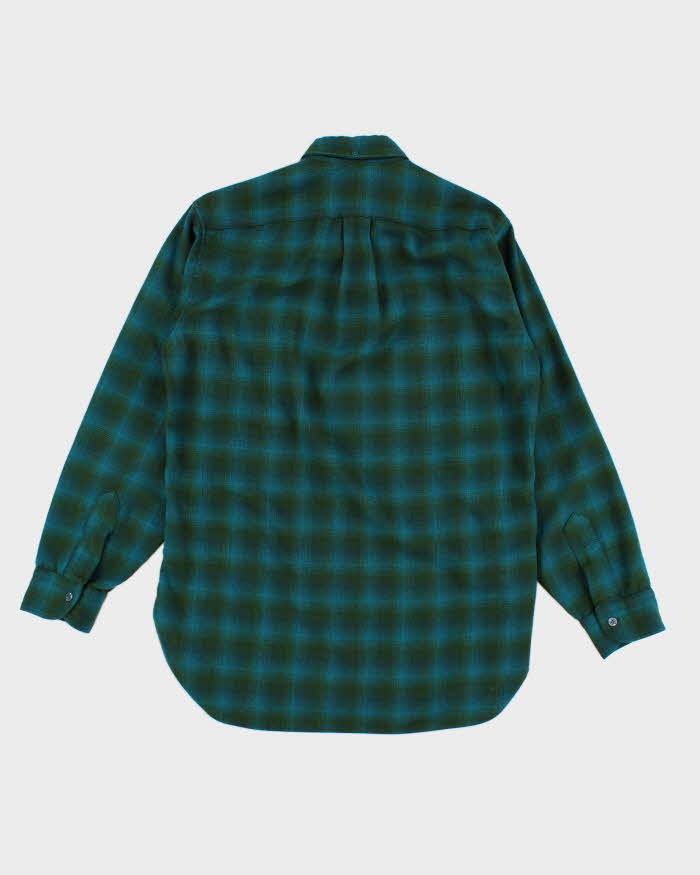 Mens Pendleton Green Plaid Pure Wool Work Shirt - M