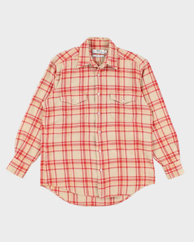 Mens Balenciaga Red and Peach Plaid Shirt - S