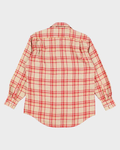 Mens Balenciaga Red and Peach Plaid Shirt - S