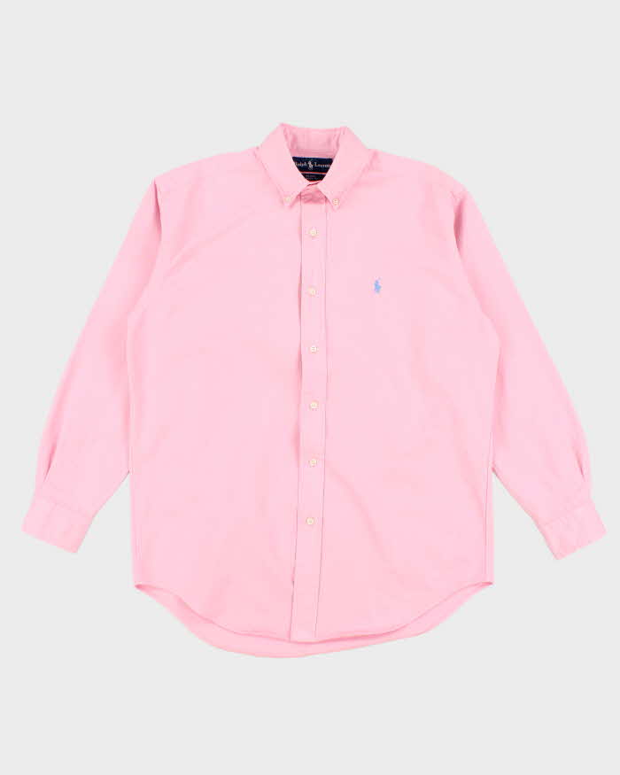 Mens 1990s Pink Ralph Lauren Button Up Shirt - S