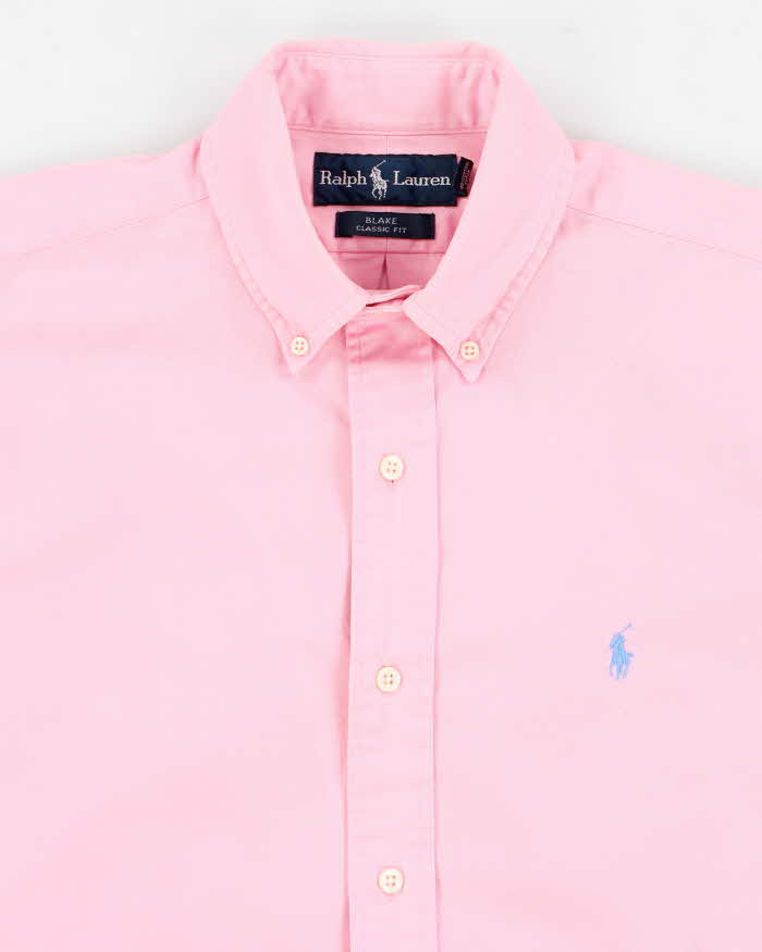 Mens 1990s Pink Ralph Lauren Button Up Shirt - S